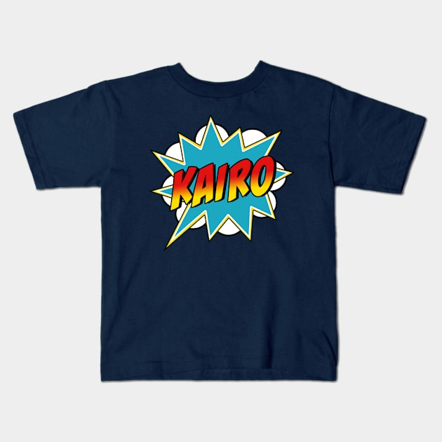 Boys Kairo Name Superhero Comic Book Kids T-Shirt by Rixta Tees